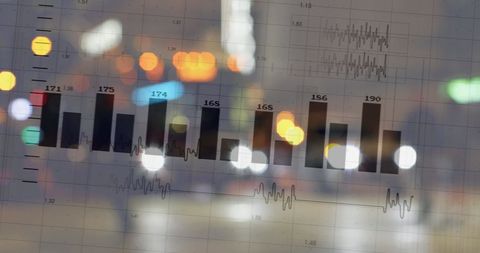 Digital Financial Graphs Against Urban Landscape