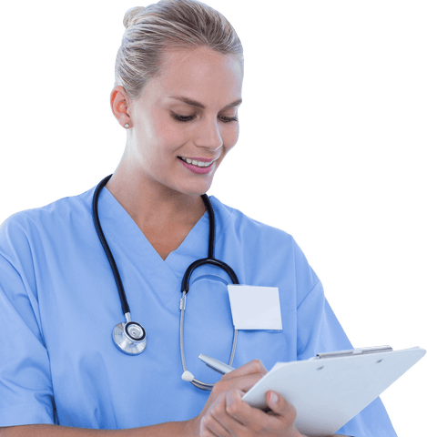 Smiling Female Doctor with Clipboard in Transparent Medical Scene - Download Free Stock Videos Pikwizard.com