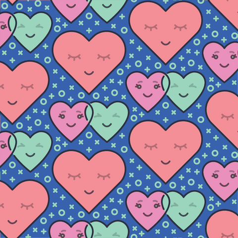 seamless heart pattern with cheerful expressions - Download Free Stock Videos Pikwizard.com