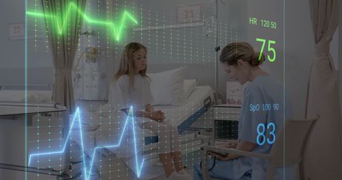 Female Doctor Analyzing Patient Data in Hospital