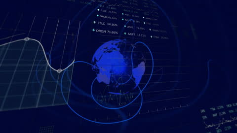 Digital Globe with Stock Market Data and Trends