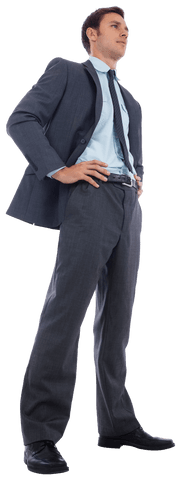 Transparent View of Confident Businessman Standing