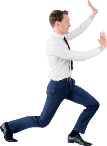 businessman in transparent pose pushing an invisible object - Download Free Stock Videos Pikwizard.com