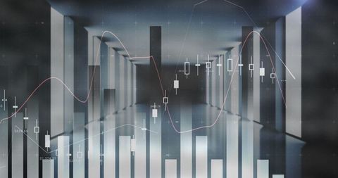Futuristic Digital Financial Data Visualization Background