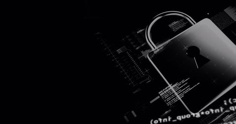 Digital Padlock Symbolizing Data Security on Dark Background
