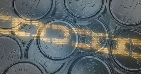 Digital Blockchain Security Over Bitcoin Cryptocurrency Coins - Download Free Stock Images Pikwizard.com