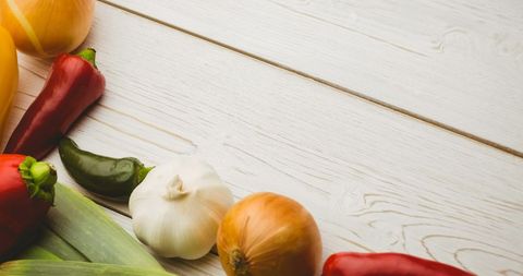Assorted Fresh Vegetables on White Wooden Surface - Download Free Stock Images Pikwizard.com