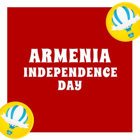 Armenia independence day celebration illustration with balloons