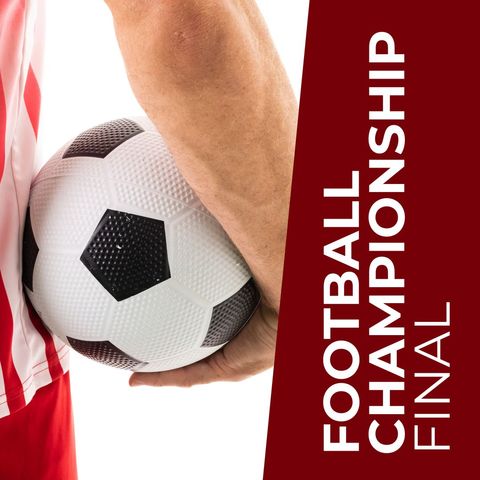 Football Player Holding Ball with Championship Final Text - Download Free Stock Templates Pikwizard.com