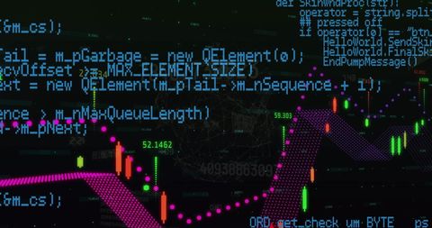 Digital Data Processing with Graphs and Coding Visualization - Download Free Stock Images Pikwizard.com