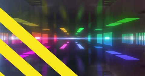 Abstract Neon Lights with Yellow Stripes Symbolizing Ukraine - Download Free Stock Images Pikwizard.com