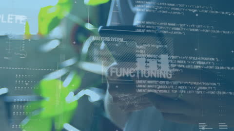 Futuristic Technology Concept with Smartphone and Virtual Data Visualizations