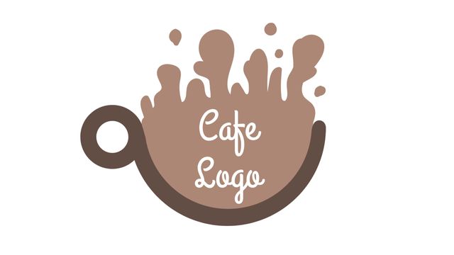 Playful Coffee Shop Logo with Splash Design - Download Free Stock Templates Pikwizard.com