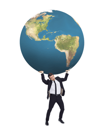 Transparent Concept: Businessman Carrying Globe Representation - Download Free Stock Videos Pikwizard.com