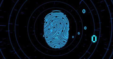 Digital Fingerprint with Binary Code on Dark Background - Download Free Stock Images Pikwizard.com
