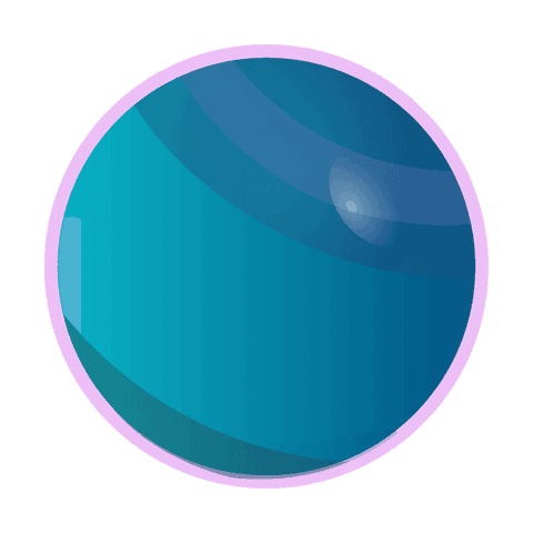 Translucent orb with purple ring on transparent field