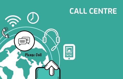 global call center theme with communication icons - Download Free Stock Templates Pikwizard.com