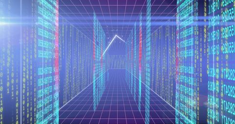 futuristic data server with digital matrix in virtual space - Download Free Stock Images Pikwizard.com