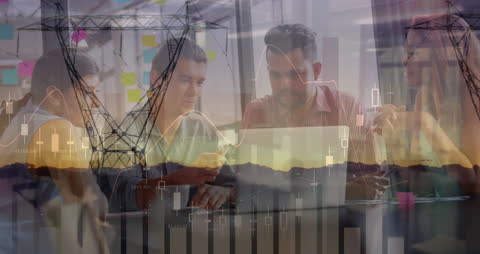 Financial Analysis with Diverse Business Team and Landscape Overlay