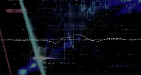 Abstract Financial Data Graphs in Futuristic Style