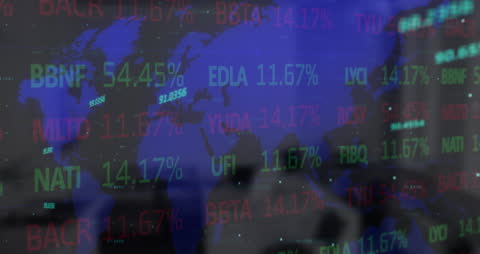 Global Business Data Processing Animated Overlay