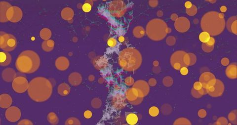 Abstract Molecular Network with Orange Bokeh