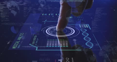 Futuristic Touchscreen Interface in Digital Technology Concept