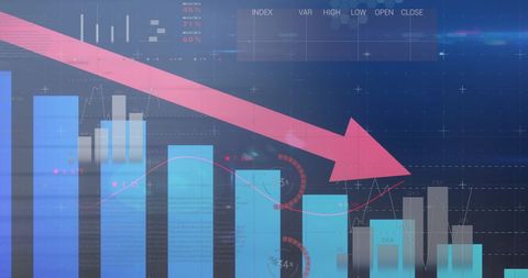Financial Data and Stock Market Decline Visualization - Download Free Stock Images Pikwizard.com