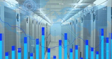 Futuristic Data Analysis in a Modern Server Room - Download Free Stock Images Pikwizard.com