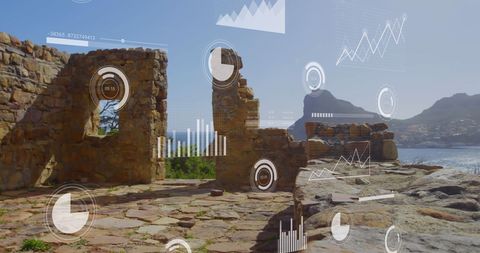 Data Analytics Visualization over Ancient Ruins by the Sea