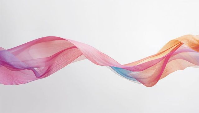 Colorful Translucent Ribbon Wave on Gradient Background