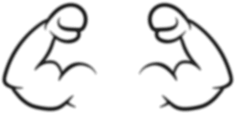 Transparent arms flexing for fitness enthusiast icons