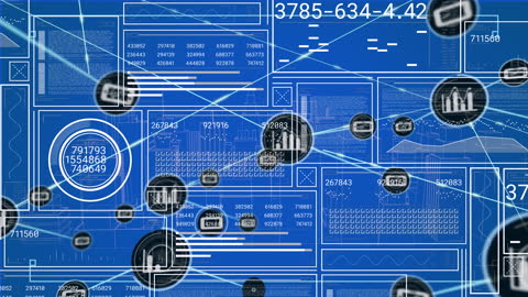 Futuristic Data Network Interface Animation
