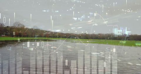 financial data overlay on rural agricultural landscape - Download Free Stock Images Pikwizard.com
