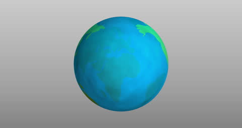 Abstract 3D Earth Model Rotating on Gray Background