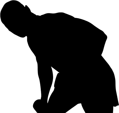 Fitness silhouette lifting weights transparent background