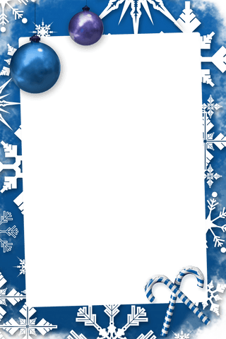 Snowflake holiday frame on transparent winter background