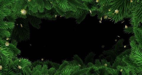 Festive Gold Christmas Snowflakes with Pine Framing