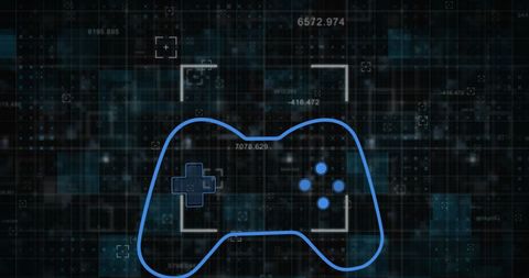 Digital Gaming Controller Icon with Floating Data Elements - Download Free Stock Images Pikwizard.com