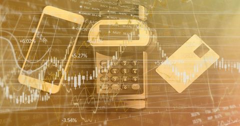 Financial Data Overlay with Payment Terminal and Technology - Download Free Stock Images Pikwizard.com