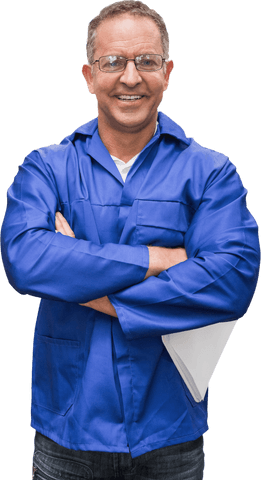confident transparent warehouse manager in blue uniform smiling - Download Free Stock Videos Pikwizard.com
