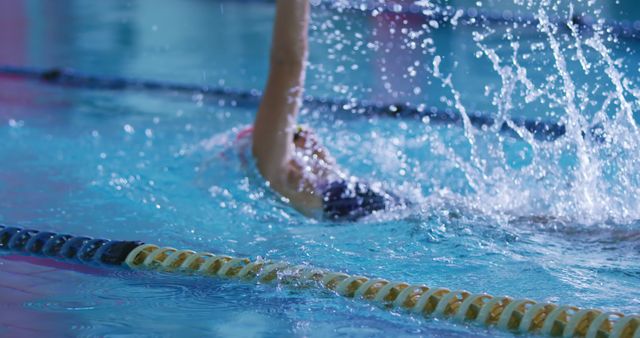 Professional Swimmer Doing Backstroke in Pool - Download Free Stock Images Pikwizard.com