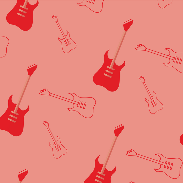 Transparent Background Red Electric Guitar Pattern with Pink Background - Download Free Stock Videos Pikwizard.com