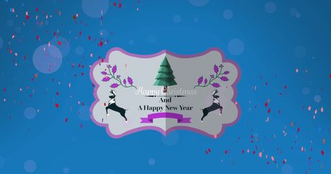 Festive Christmas Illustration with Deer and Pine Tree - Download Free Stock Images Pikwizard.com