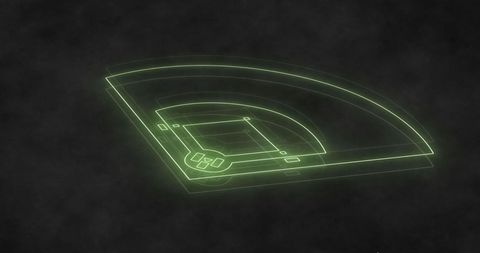 Neon Green Basketabll Court with Lightning Effects