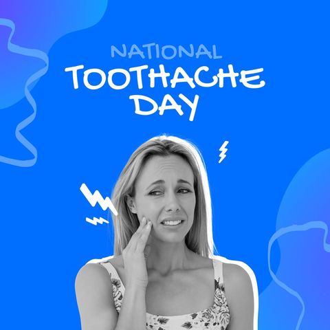 Stressed Woman Holding Cheek for National Toothache Day - Download Free Stock Templates Pikwizard.com