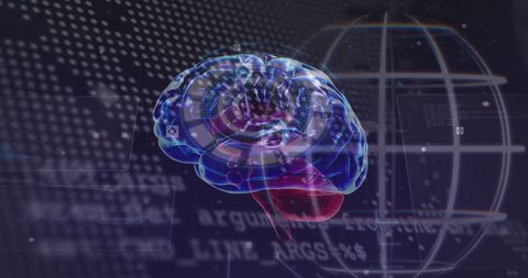 Futuristic Digital Brain Emerging From Data Grid - Download Free Stock Images Pikwizard.com
