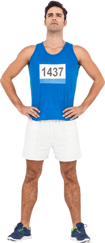 caucasian male athlete in blue tank top on transparent background - Download Free Stock Videos Pikwizard.com