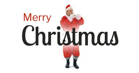 Santa Claus Wishing Merry Christmas in Creative Typography