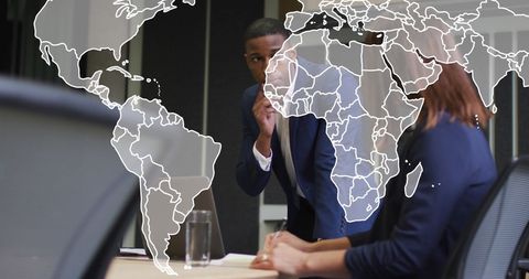 Collaboration and Strategy in Modern Global Workplace - Download Free Stock Images Pikwizard.com